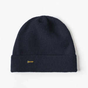 Iron Heart Wool Ribbed Beanie Navy IHG080 front