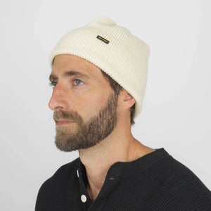 Iron Heart Wool Ribbed Beanie White IHG080 worn