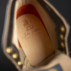 John Lofgren Chapman Boots Black Horween Chromexcel Leather detail branded insole