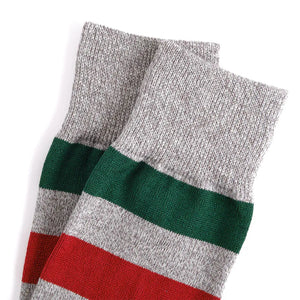 John Lofgren Boot Socks Frontier Striped Pack of 2 detail cuff grey pair