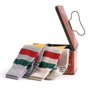 John Lofgren Boot Socks Frontier Striped Pack of 2 lifestyle both pairs in a box