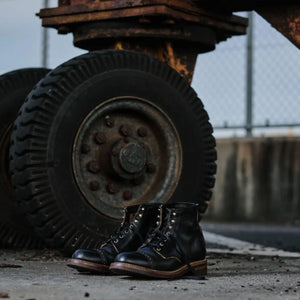 John Lofgren Combat Boots Black Horween Chromexcel Leather lifestyle pair