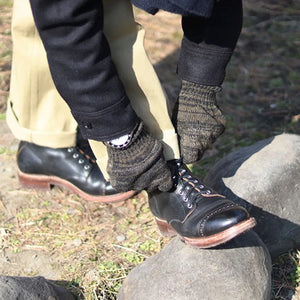 John Lofgren Combat Boots Black Horween Chromexcel Leather lifestyle pair worn