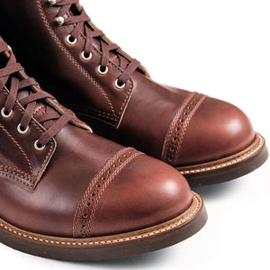 John Lofgren Combat Boots Timber Horween Chromexcel Leather detail toe cap
