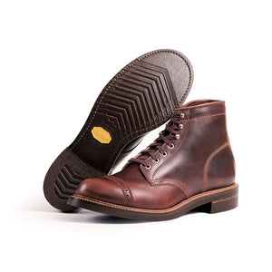 John Lofgren Combat Boots Timber Horween Chromexcel Leather pair showing sole unit