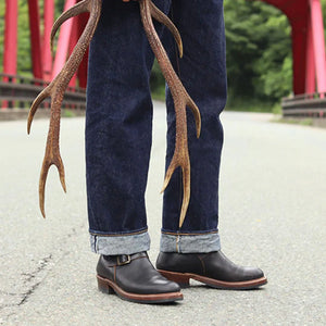 John Lofgren Wabash Engineer Boots Black Horween Chromexcel worn from side