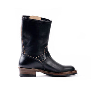 John Lofgren Wabash Engineer Boots Black Horween Chromexcel single boot inner side