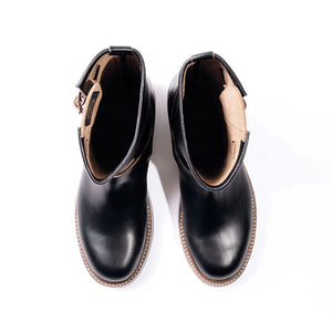 John Lofgren Wabash Engineer Boots Black Horween Chromexcel pair from above