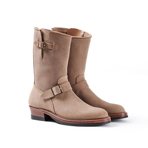 John Lofgren Wabash Engineer Boots Natural Roughout Horween Chromexcel pair side