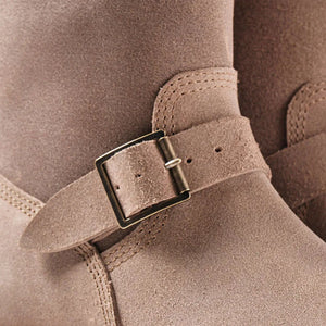 John Lofgren Wabash Engineer Boots Natural Roughout Horween Chromexcel detail buckle