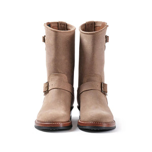 John Lofgren Wabash Engineer Boots Natural Roughout Horween Chromexcel pair front