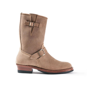 John Lofgren Wabash Engineer Boots Natural Roughout Horween Chromexcel single boot side