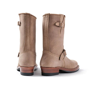 John Lofgren Wabash Engineer Boots Natural Roughout Horween Chromexcel pair backside