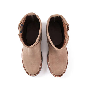 John Lofgren Wabash Engineer Boots Natural Roughout Horween Chromexcel pair from above