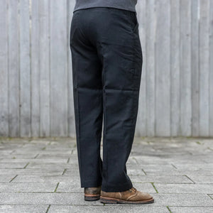 Merz b Schwanen 10oz 1920s Refined Wool Cotton Worker Chino Deep Black worn backside