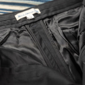 Merz b Schwanen 10oz 1920s Refined Wool Cotton Worker Chino Deep Black detail inside