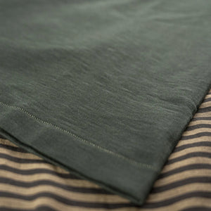 Merz b Schwanen 2S14 11oz Heavyweight Loopwheel TShirt Forest close up waist