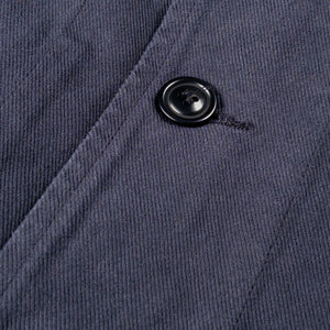 Merz b Schwanen 12oz Broken Twill Cropped Work Jacket Charcoal detail button