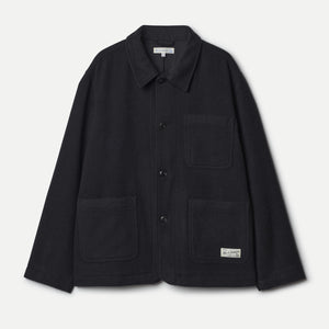 Merz b Schwanen 13oz Burel Wool Jacket Black Front Cut Out