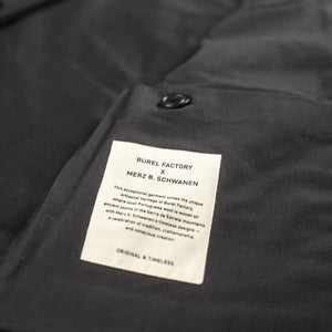 Merz b Schwanen 13oz Burel Wool Jacket Black Close Up Label Inner Pocket