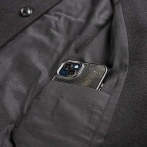 Merz b Schwanen 13oz Burel Wool Jacket Black Close Up Inner Pocket