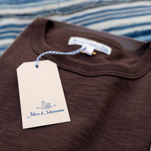 Merz b. Schwanen 2S14 11oz Heavyweight Loopwheeled T-Shirt – Coffee