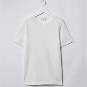Merz b Schwanen 2M15 7oz Midcentury Tshirt White Front Cut Out