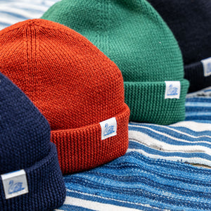 Merz b. Schwanen Merino Wool Beanie – Dark Navy, Clay, Moss, Deep Black