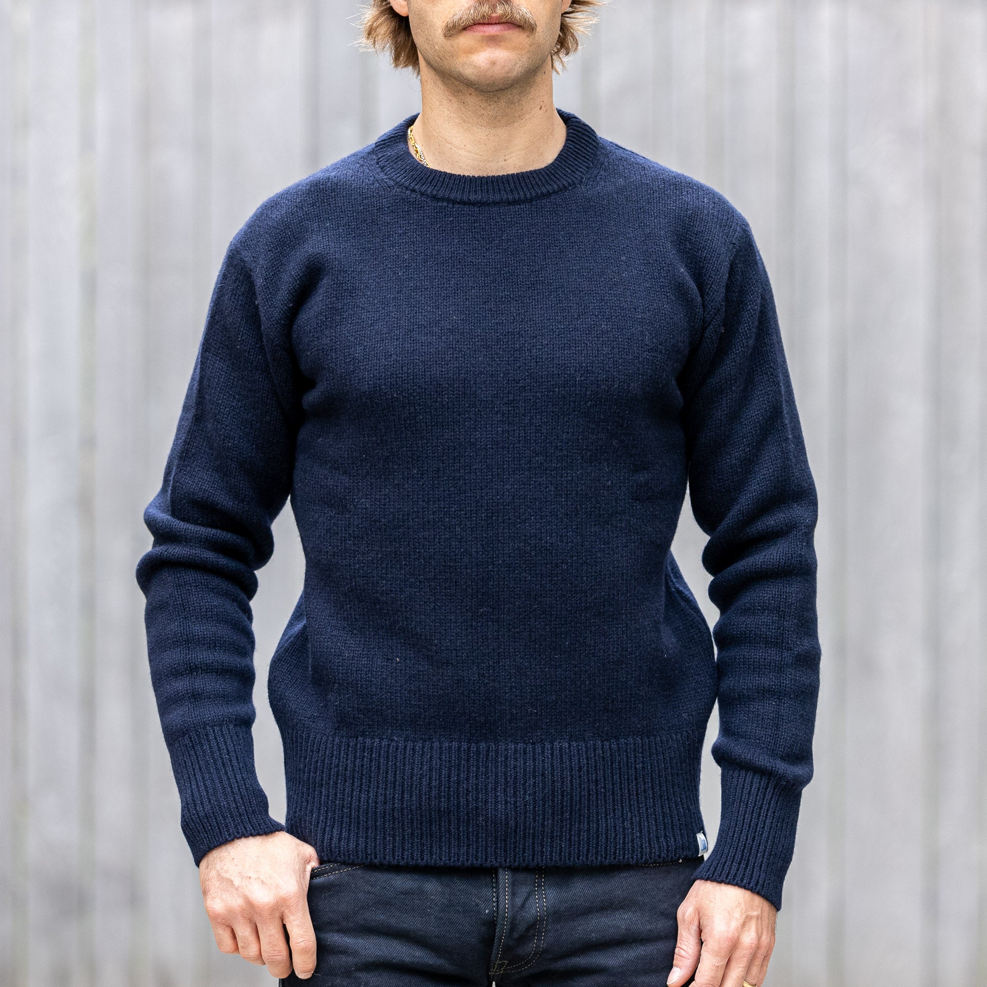 Merino Wool Navy Cashmere Jumper Navy Cashmere Merino Crew Neck