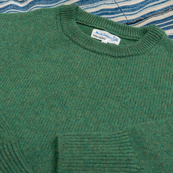 Merz b. Schwanen Merino x Cashmere Crewneck Sweater – Moss / LOCC01