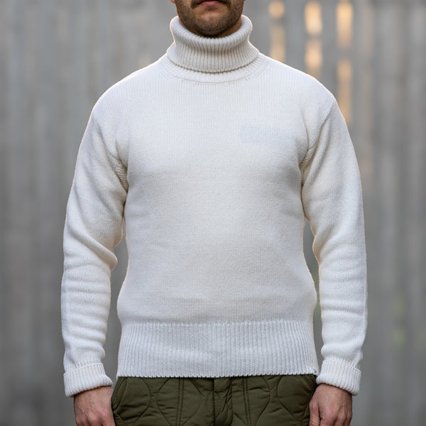 Merz b. Schwanen Merino x Cashmere Turtleneck Sweater – Nature White / LOCT01