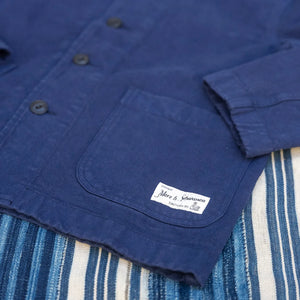 Merz b. Schwanen 12oz Broken Twill Cropped Work Jacket – Ink Blue