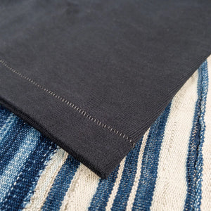 Merz b Schwanen 2S08 11oz Heavy Loopwheeled Henley Charcoal detail hem