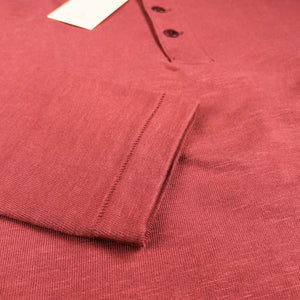 Merz b Schwanen 2S08 11oz Heavy Loopwheeled Henley Burgundy detail cuff