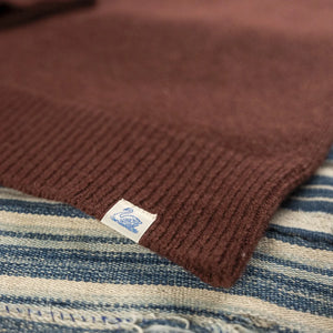 Merz b Schwanen LOCC01 Merino Cashmere Crewneck Sweater Bark Brown detail waistband