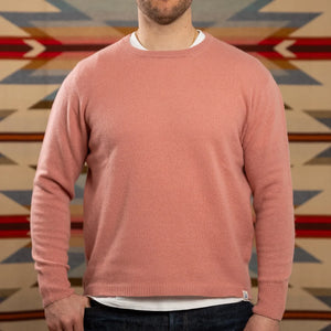 Merz b Schwanen Merino Silk Cashmere Knitted Long Sleeve Pink worn front