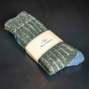 Merz b. Schwanen Merino Rib Socks – Army Green / MW72