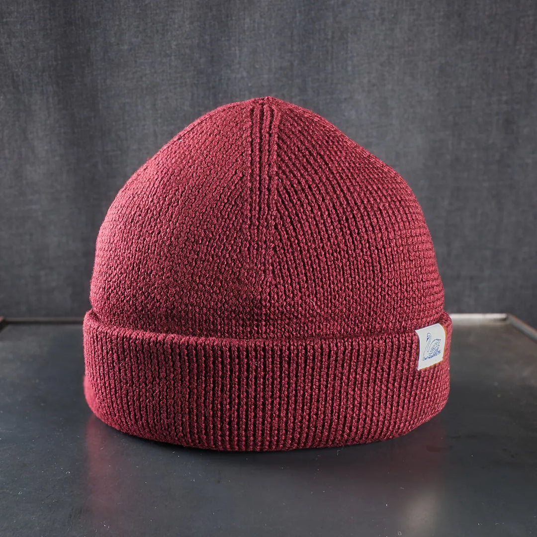 Merz b Schwanen Merino Wool Beanie Burgundy front