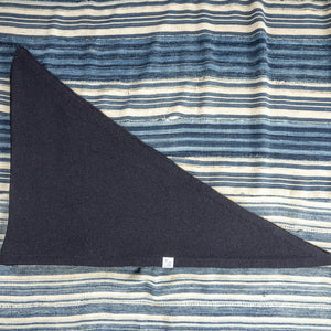 Merz beim Schwanen Merino Wool Cashmere Silk Triangle Scarf Dark Navy SKTS02 flat
