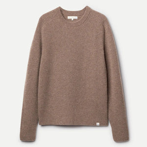 Merz b Schwanen Merino Wool Cashmere Waffle Sweater Grain front flat