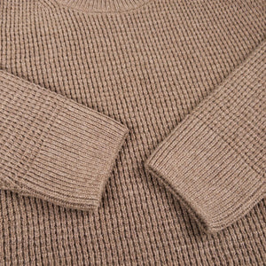 Merz b Schwanen Merino Wool Cashmere Waffle Sweater Grain detail cuffs