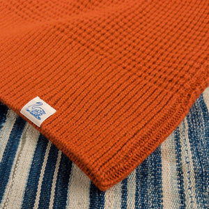 Merz b Schwanen Merino Wool Cashmere Waffle Sweater Rust detail hem