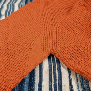 Merz b Schwanen Merino Wool Cashmere Waffle Sweater Rust detail underarm triangle