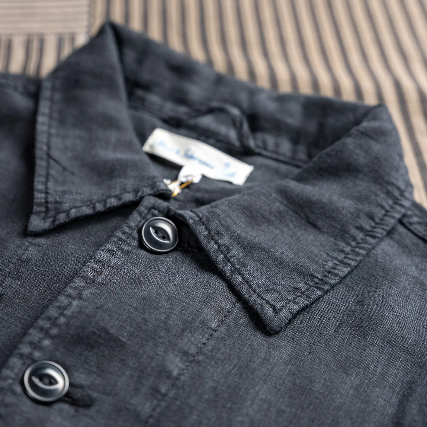 Original Fibres Linen Jacket Black - Made in Europe