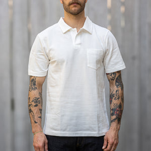 Merz b. Schwanen 7,2oz Loopwheeled Pique Polo Shirt – White
