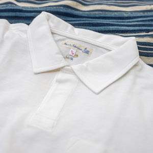 Merz b. Schwanen 7,2oz Loopwheeled Pique Polo Shirt – White