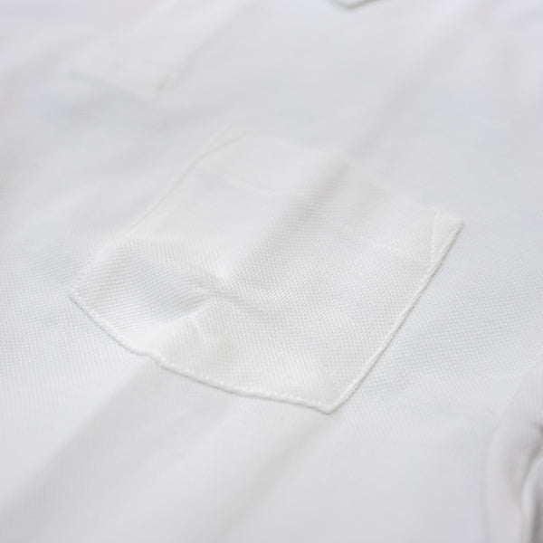 Merz b. Schwanen 7,2oz Loopwheeled Pique Polo Shirt – White