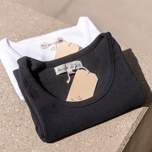 Merz b. Schwanen 7,2oz Ribbed Tank Top – Charcoal