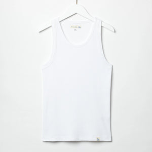 Merz b. Schwanen 7,2oz Ribbed Tank Top – White