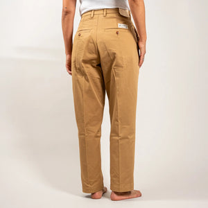 Merz b Schwanen Women Cotton Twill Chino Khaki Tapered worn backside